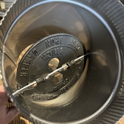 8” stainless steel stove chimney pipe 12” long cast iron damper section