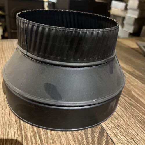 8x6-611 8”x6” black stove pipe increaser reducer 6” end crimped
