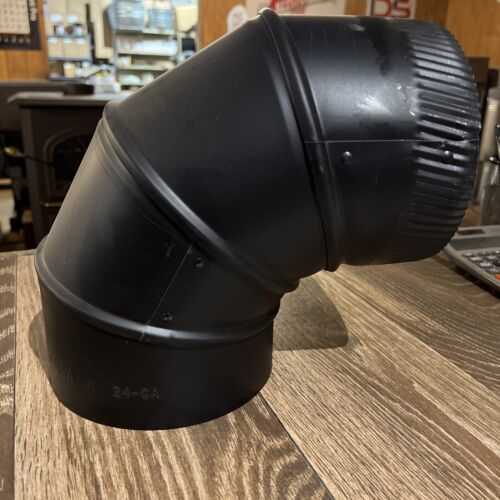 6” 90 degree adjustable black stove pipe elbow