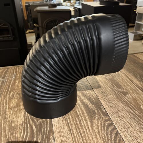 6” corrugated black stove pipe fixed 90degree elbow