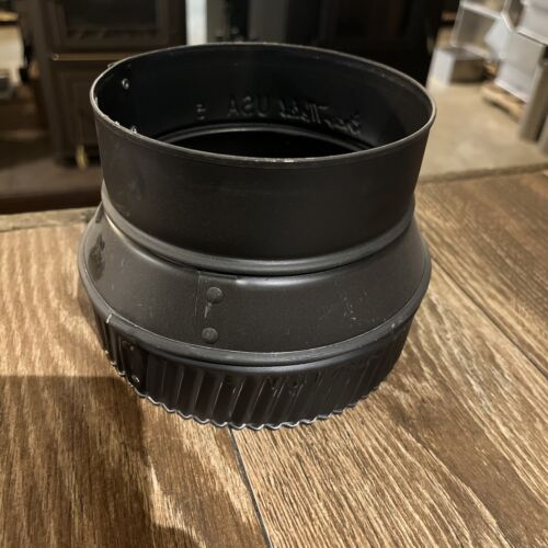 5x6-612 5”x6” black stove pipe reducer increaser 6” end crimped