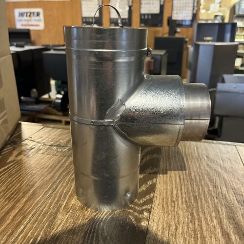 VP-SAT03 3” ventis pellet vent pipe, stove adapter tee w/ cap