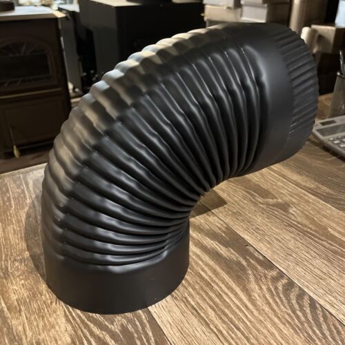 6” corrugated black stove pipe fixed 90degree elbow