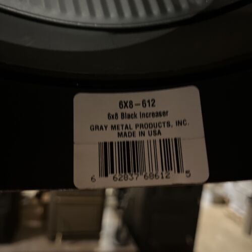 8x6-612 8”x6” black stove pipe increaser reducer 8” end crimped