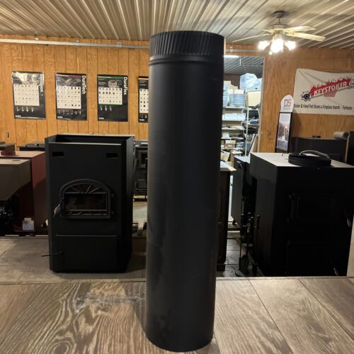 6”x24” black stove pipe 24ga snap gray metal 6-24-600