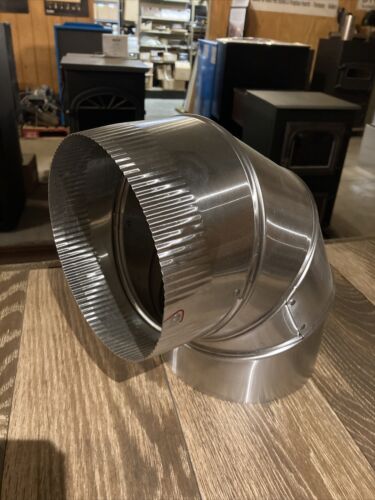 7” stainless steel stove pipe 90° adjustable elbow