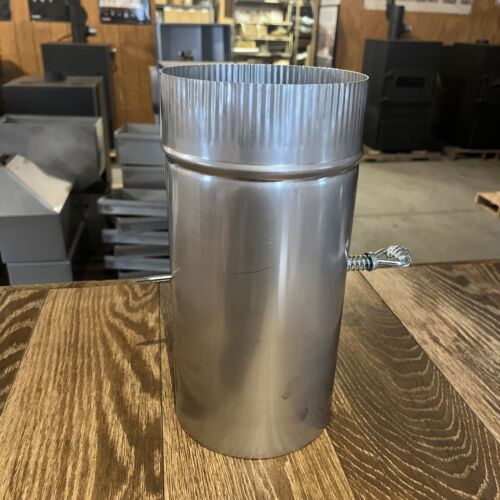 6” stainless steel stove chimney pipe 12” long cast iron damper section