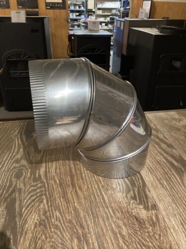 8” Stainless Steel Stove Pipe Chimney 90° Adjustable Elbow