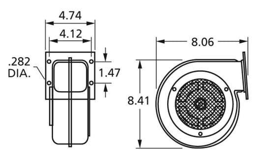 Alaska Coal Stove Combustion Blower (Older Stoves) 105CFM S-022A