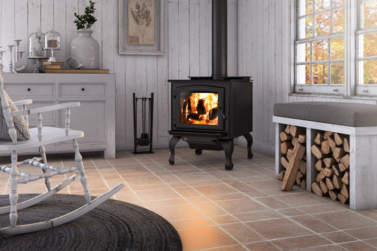 Osburn 3300 Wood Stove w/ Blk Door, Leg Kit & Blower