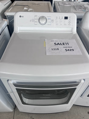 #1218- LG 7.3cuft Front Load Electric Dryer (White)