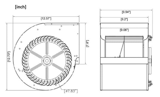 1000CFM Convection Blower (Keystoker Koker-Lite, Hitzer 710)