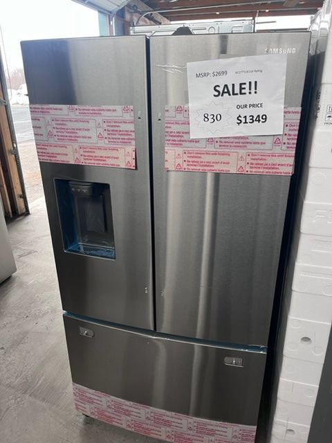 #830- Samsung 27cuft French Door Refrigerator w/ Dual Ice Maker (Stainless Steel)