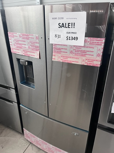 #831- Samsung 27cuft French Door Refrigerator w/ Dual Ice Maker (Stainless Steel)