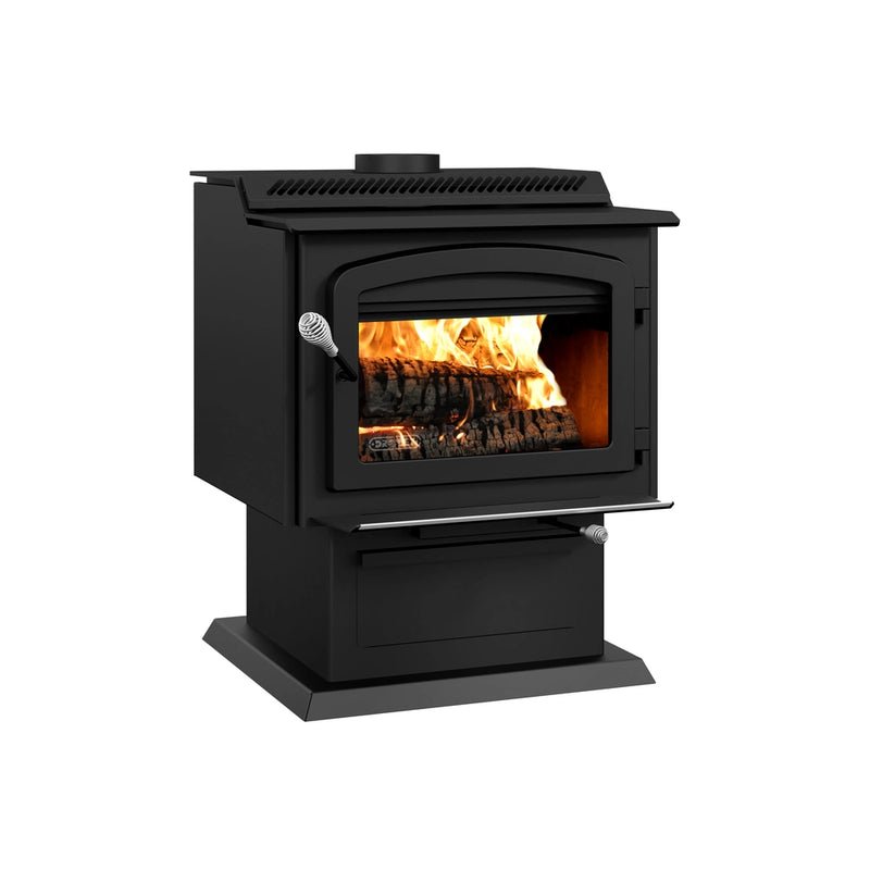 Load image into Gallery viewer, Drolet HT-3000 Wood Stove w/ Pedestal 110,000BTU 30% Tax Credit
