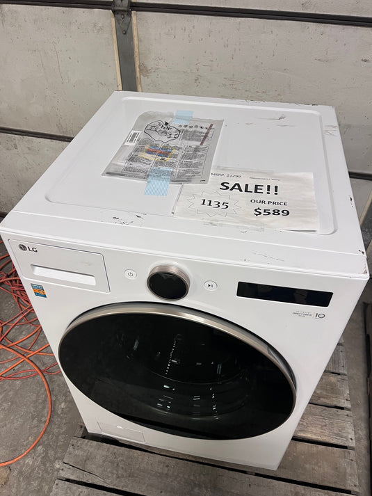 #1135- LG 5.0cuft Front Load Washer (White)