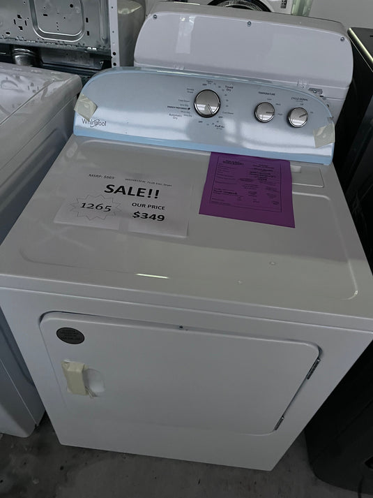 #1265- Whirlpool 7-cuft Electric Dryer (White) **BASIC!**