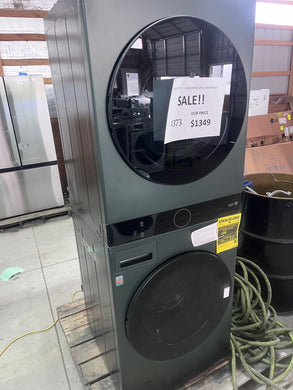 #1373- LG - 4.5 Cu. Ft. HE Smart Front Load Washer and 7.4 Cu. Ft. Electric Dryer WashTower with Steam and Built-In Intelligence - Nature Green