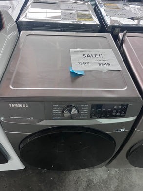 #1392- Samsung - 4.5 Cu. Ft. High-Efficiency Stackable Smart Front Load Washer with Steam and Super Speed Wash - Platinum