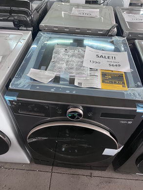 #1390- LG - 5.0 Cu. Ft. High-Efficiency Smart Front Load Washer with Steam and TurboWash 360 - Black Steel