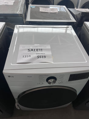 #1358- LG - 7.4 Cu. Ft. Stackable Smart Electric Dryer with Steam and Built-In Intelligence - White