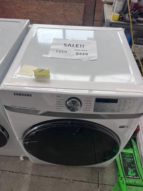 #1359- Samsung - 7.5 Cu. Ft. Stackable Smart Electric Dryer with Steam Sanitize+ - White