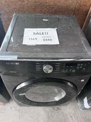 #1348- Samsung - 7.5 Cu. Ft. Stackable Electric Dryer with Sensor Dry - Black Stainless Steel