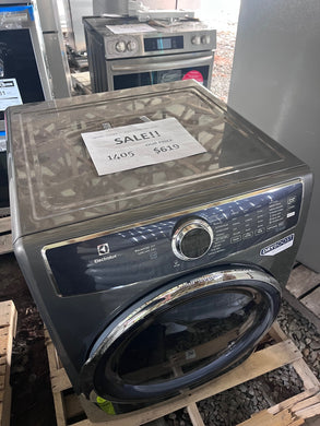#1405- Electrolux 8-cu ft Stackable Steam Cycle Vented Elec. Dryer Titanium )