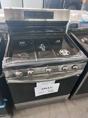 #1552- Samsung 6 cu. ft. Smart Wi-Fi Enabled Convection Gas Range with No Preheat AirFry in Stainless Steel