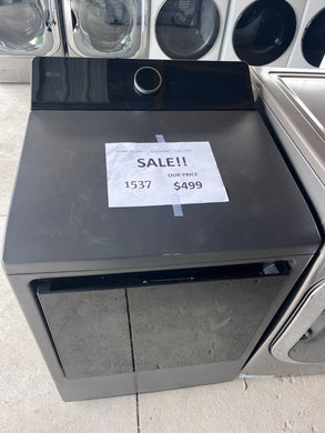 #1537- LG 7.3 cu. ft. Vented SMART Electric Dryer in Matte Black with EasyLoad Door, TurboSteam and Sensor Dry Technology