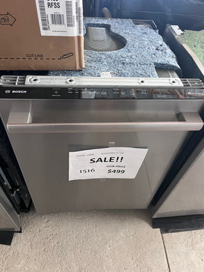 #1516- Bosch 100 Series Premium 24 in. Stainless Steel Top Control Tall Tub Dishwasher with Hybrid Stainless Steel Tub, 46 dBA