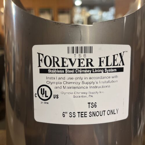 6” chimney liner tee with removable snout olympia forever flex TB6 & TS6