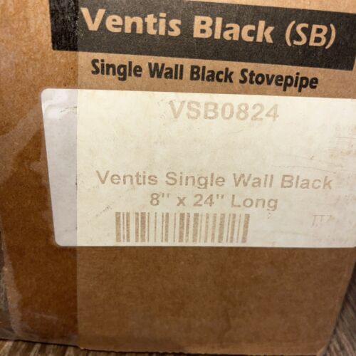 ventis 8”x24” heavy gauge black stove pipe VSB0824