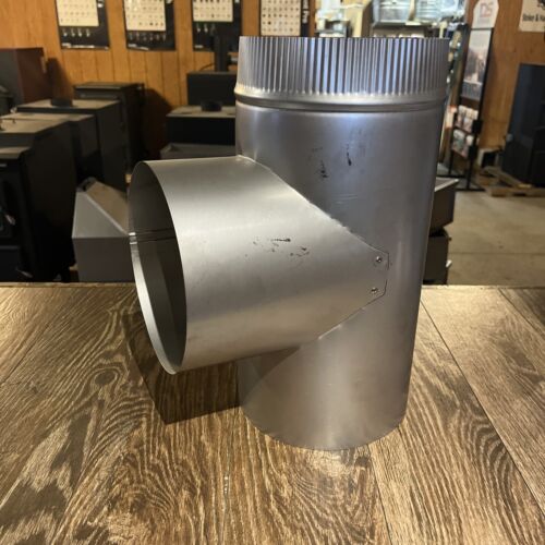 8” stainless steel stove pipe tee