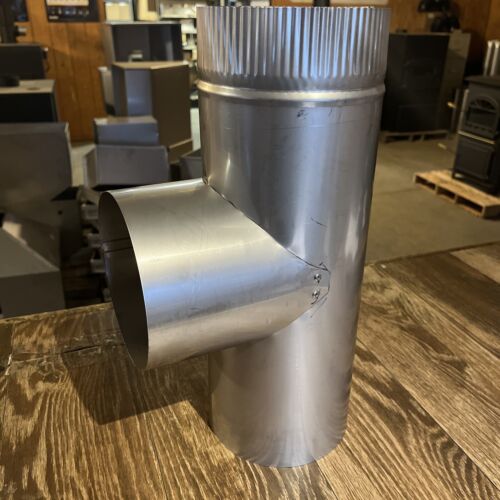 Load image into Gallery viewer, 6” stainless steel stove pipe/chimney tee
