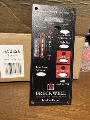 A-E-401 Breckwell Control Board Panel Kit, 5 Speed OEM Pellet Stove
