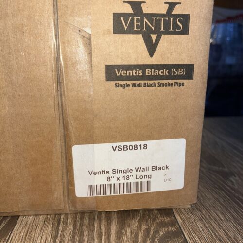 ventis 8”x18” single wall black stovepipe VSB0818