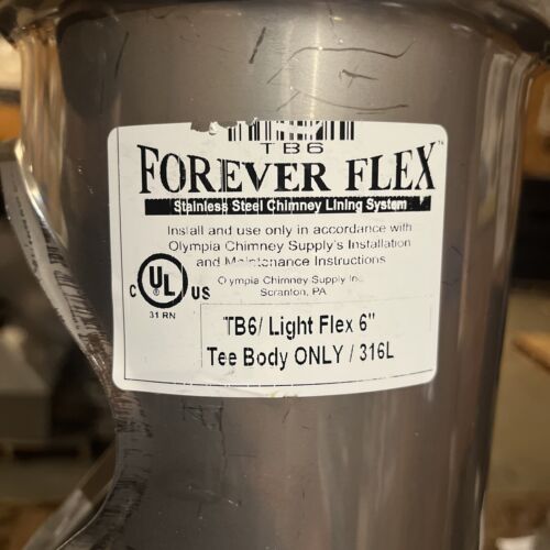 6” chimney liner tee with removable snout olympia forever flex TB6 & TS6