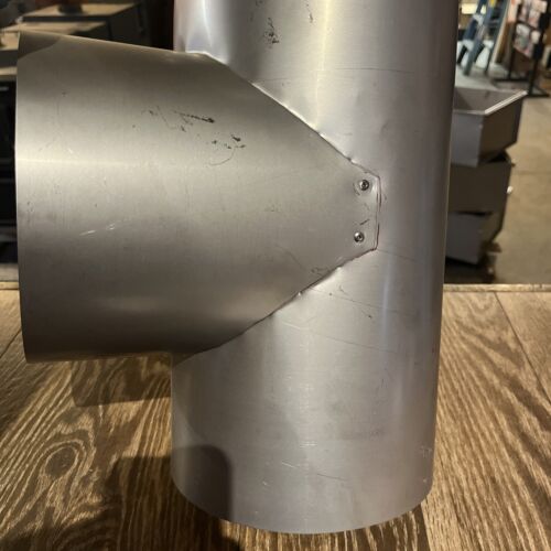 8” stainless steel stove pipe tee
