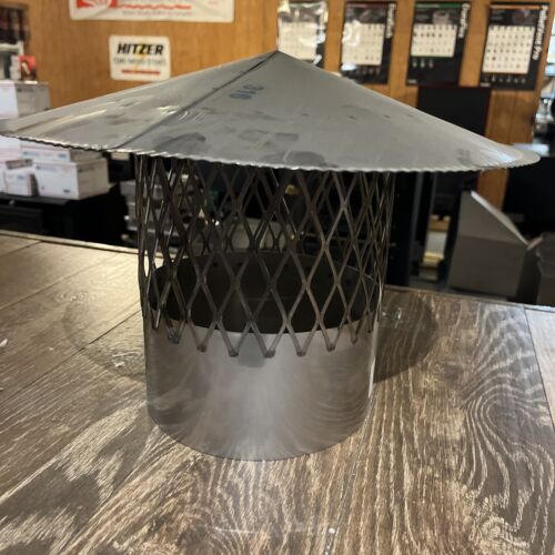 8” chimney cap stainless steel W/screen. 8-RCSA