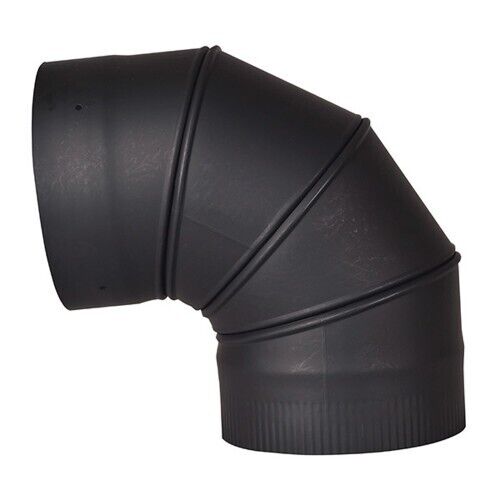 6" Adjustable Elbow Ventis Black 22ga Welded Single Wall Stove Pipe VSB0690A