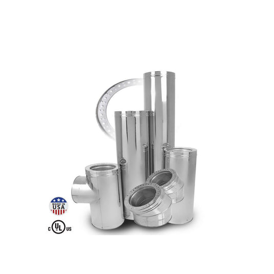 6" Ventis Class-A All Fuel Chimney 316L Stainless Steel 30-Degree Elbow Kit - VA316-EL0630