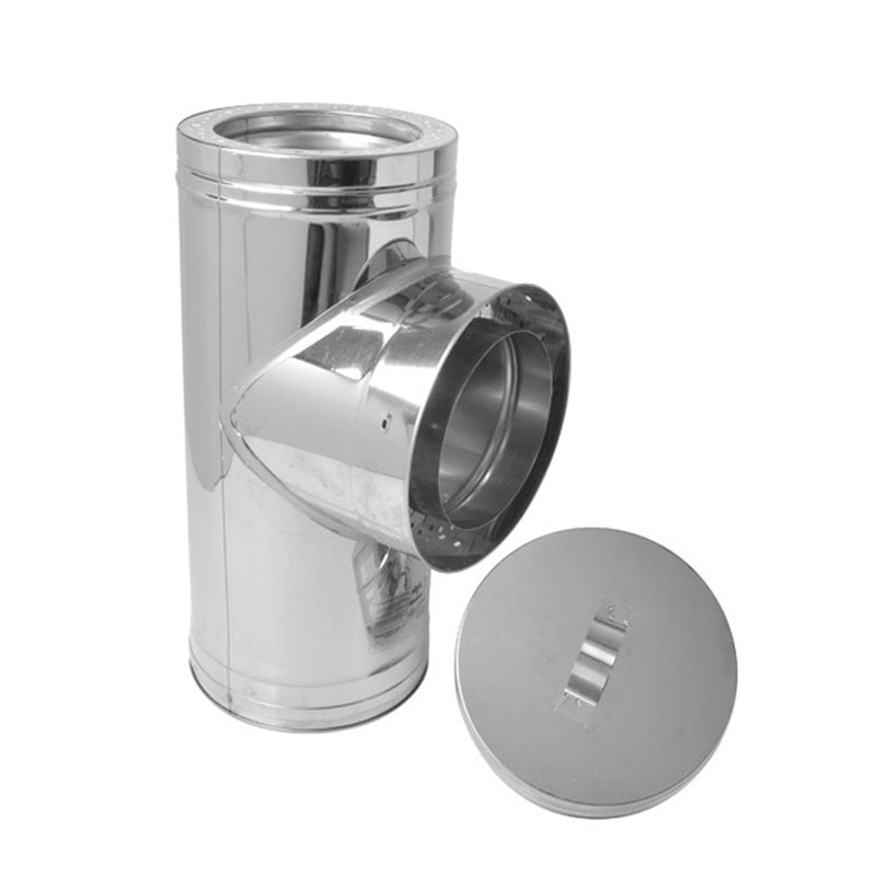 Load image into Gallery viewer, 6&quot; Ventis Class-A All Fuel Chimney 316L Insulated Tee with Cover - VA316-T06

